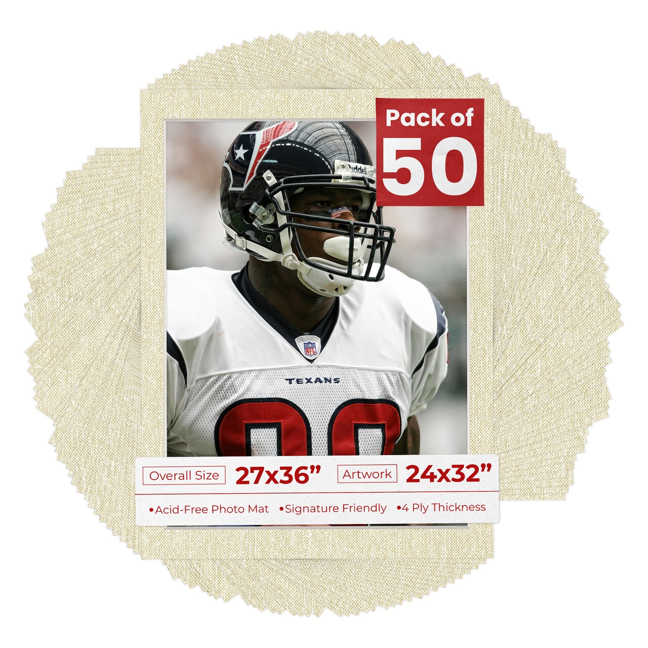 Off White Canvas Mat Board for 27x36 Frames - Fits 24x32 Photos